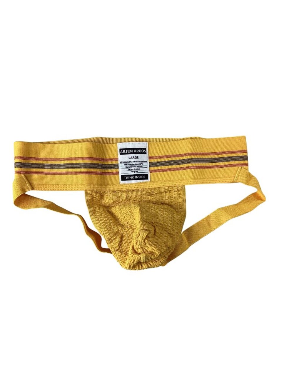 Arjen Kroos Mens Yellow Athletic Supporter Jockstrap Underwear*Gay*Large*NIP